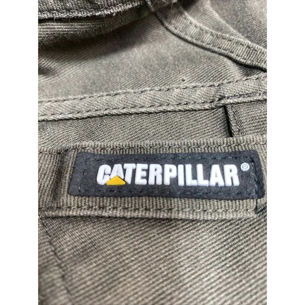 Caterpillar CAT C172 Work Pants Mens 38/34 Brown‎ Hvy Canvas Tool Gear Pockets